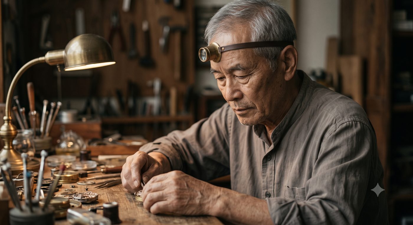 Placeholder portrait — generic senior watchmaker, stand-in for Willie Quek until a real photo is available